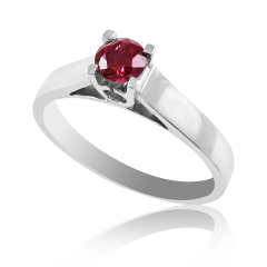 Золота класична каблучка з рубіном 0.5 ct «Спокуса»