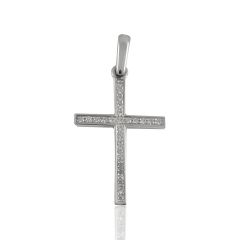 Хрестик з золота з доріжкою діамантів «Шлях до істини»