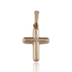 Крестик из золота с дорожкой фианитов «Злато»