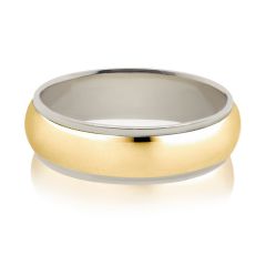 Обручальное гладкое кольцо из двух цветов золота «Provence»