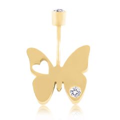 Золоті сережки для пупка метелики