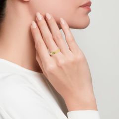 Золотое кольцо с хризолитом «Для помолвки»