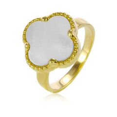 Золотое кольцо четырехлистник «La Van Kleef»
