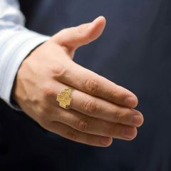Чоловіча печатка з золота «Вузол довголіття»