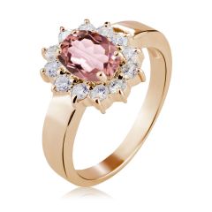  Женское кольцо с морганитом «Королевская помолвка»