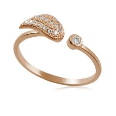 Золотое незамкнутое кольцо с бриллиантами «Подари мне крылья»