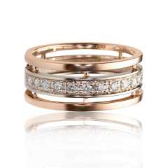 Золотое обручальное кольцо с бриллиантами «Идеал»