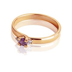 Женское кольцо с аметистом для помолвки «Королевский стиль»