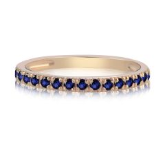Золотое обручальное кольцо-дорожка с сапфирами «Королева сердца» 