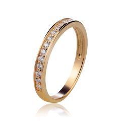 Золотое обручальное кольцо с дорожкой бриллиантов «Верность»