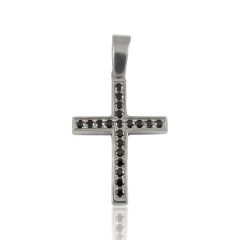 Золота підвіска хрест з білим або чорним цирконієм «Esperanza»