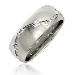 Золотое бриллиантовое обручальное кольцо «Галактика любви»