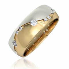 Золотое бриллиантовое обручальное кольцо «Галактика любви»
