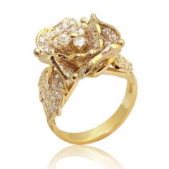 Золотое кольцо с цирконием «Flower Bloom»
