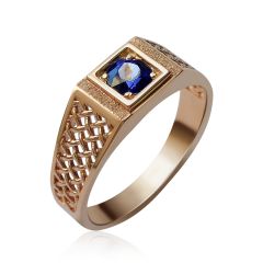 Золотой мужской перстень с сапфиром «Венеция»