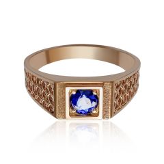 Золотий чоловічий перстень з сапфіром «Венеція»