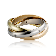 Золотое обручальное кольцо «Тринити II»