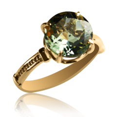 Золотое кольцо с крупным аметистом «Рената»