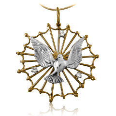 Золотой кулон «Символ мира»