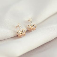 Золотые сережки бабочки для девочки «Le papillon» 