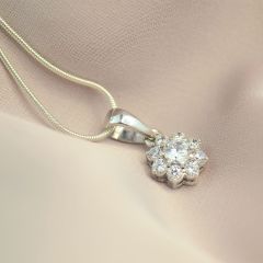 Золотий кулон квітка з цирконієм «Bloom»
