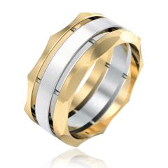 Золотое обручальное кольцо «Триада союза»