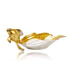 Икорница из серебра «Золотая рыбка»