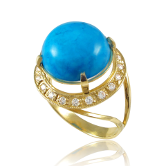 Золотое кольцо с бирюзой «Мелания»