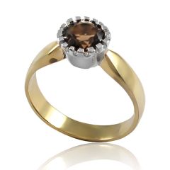 Золотое кольцо с раухкварцем «Viki»