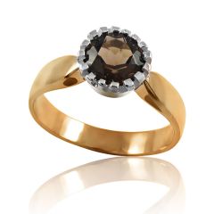 Золотое кольцо с раухкварцем «Viki»