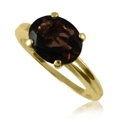 Золотое кольцо с раухтопазом «Плиния»