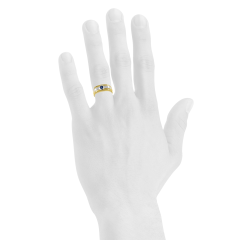 Золотой перстень мужской с сапфиром «Люсьен»
