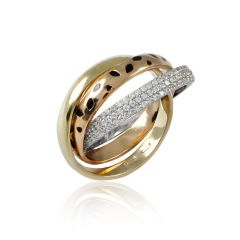 Золотое тройное свадебное кольцо «Тринити»