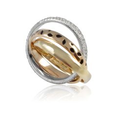 Золотое тройное свадебное кольцо «Тринити»