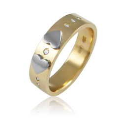 Золотое обручальное кольцо с цирконами "L'amour d'or II"