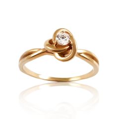 Женское кольцо-роза на помолвку с цирконием «Изящный стиль»