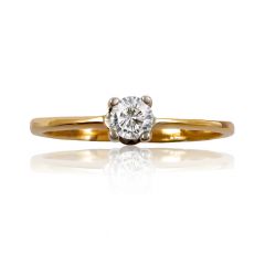 Золотое кольцо с цирконием для предложения «Долина любви»