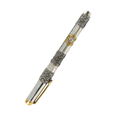 Серебряная ручка с позолотой  "Звезда Давида"