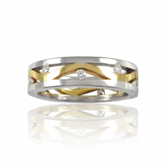 Золотое обручальное кольцо «Волны Адриатики»