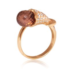 Золотое кольцо с раухтопазом «Christiana»