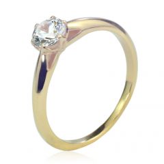 Золотое кольцо с белым сапфиром «Парижанка»