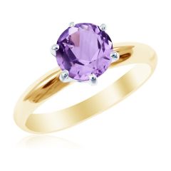 Золотое кольцо с аметистом «Век любви бесконечен»