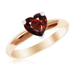 Золотое кольцо-сердце с гранатом «Loving heart»