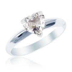 Золотое кольцо-сердце с белым топазом «Loving heart»