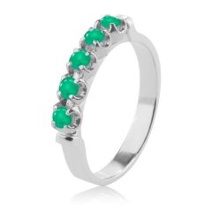 Золотое кольцо с дорожкой зеленого агата «Sunny»