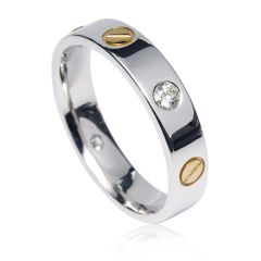 Обручальное золотое кольцо с болтами по мотивам Картье