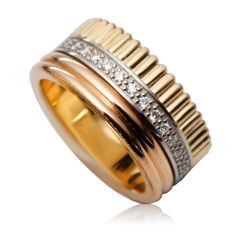 Обручальное широкое кольцо с бриллиантами «Ла Бушерон»