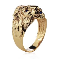 Золотая печатка с сапфирами «Золотой лев»