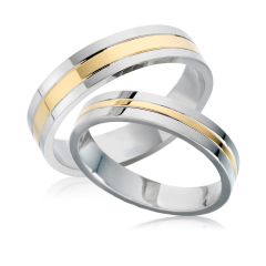 Золотые парные обручальные кольца без камней «Real love»