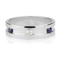 Эксклюзивное кольцо с бриллиантами и сапфирами «Де ля Круазет»